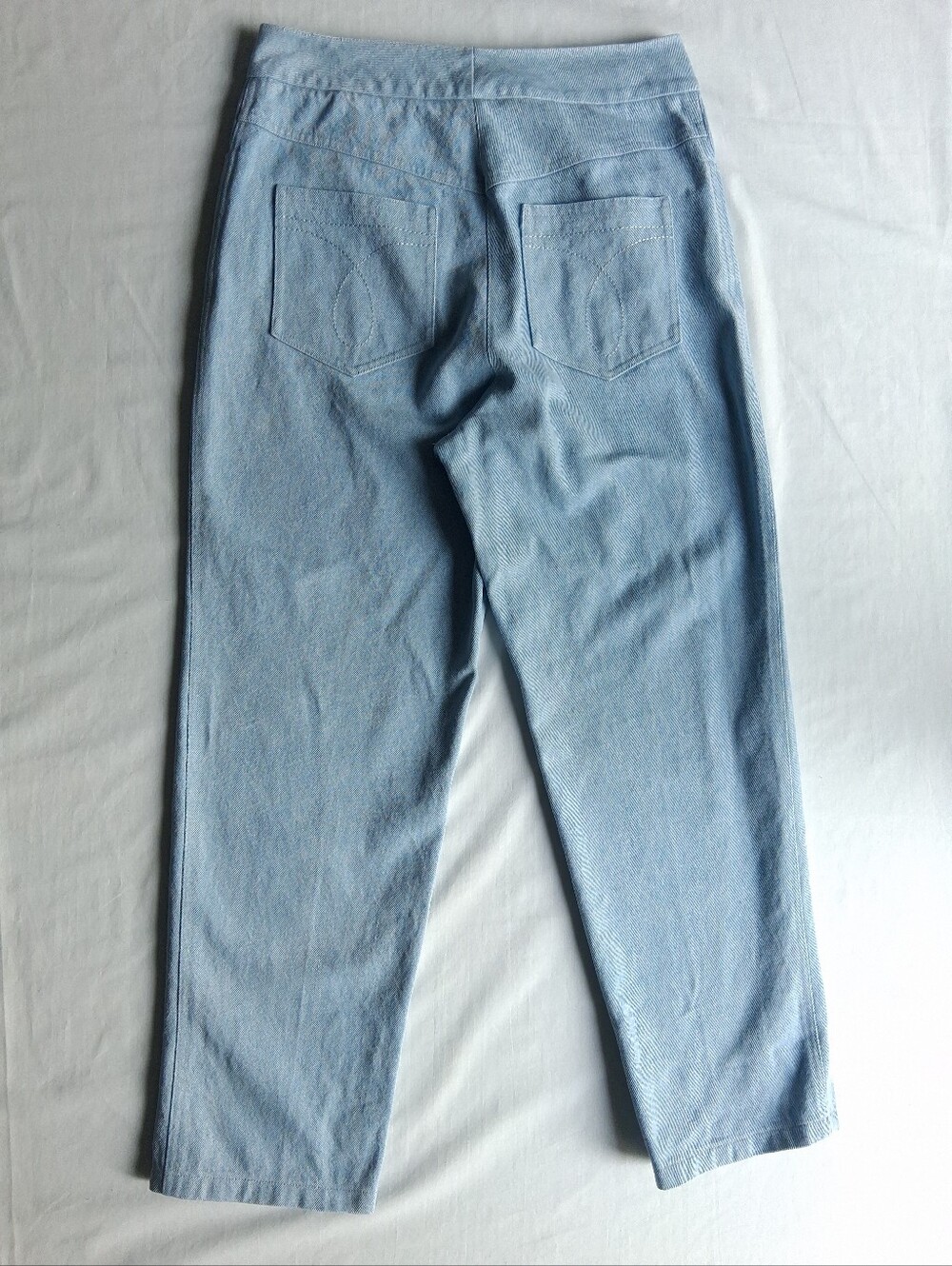 Vintage 90s denim jeans light wash super high waist 15 inch rise tapered leg - Picture 4 of 14
